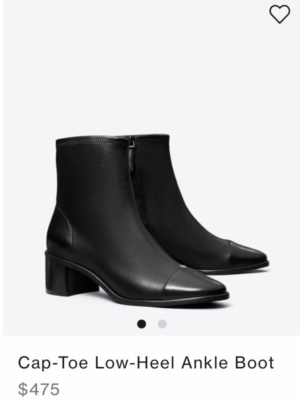 Tory Burch Black Leather Zip Ankle Booties with Gold Logo